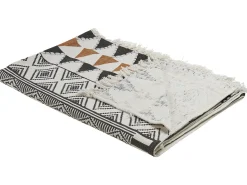 Outlet Beliani Coperta PRODDATUR Cotone 130 x 180 cm Multicolore Beige Giallo Nero Multicolore