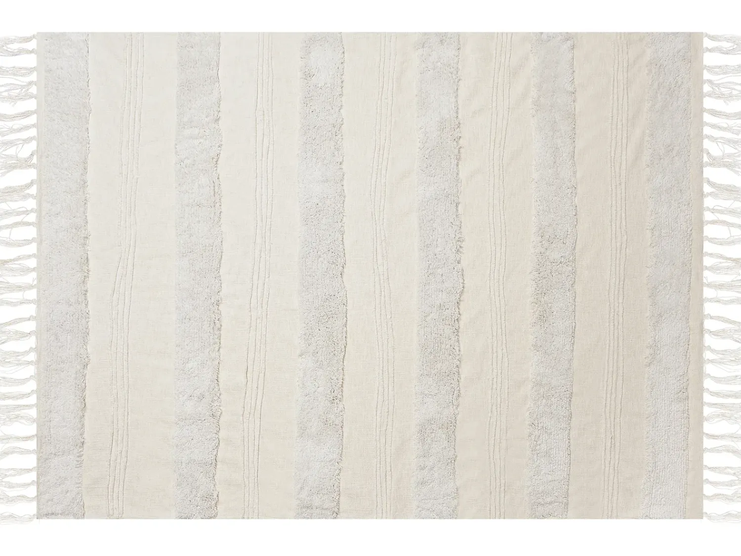 Sale Beliani Coperta RAEBARELI Cotone 130 x 180 cm chiaro Beige