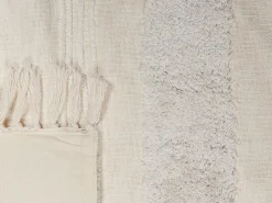 Sale Beliani Coperta RAEBARELI Cotone 130 x 180 cm chiaro Beige