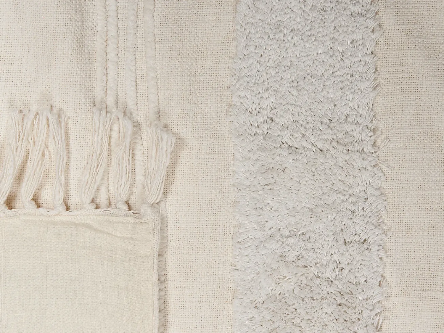 Sale Beliani Coperta RAEBARELI Cotone 130 x 180 cm chiaro Beige