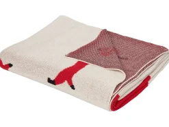 Discount Beliani Coperta REERH Cotone 130 x 170 cm Beige Beige Nero Rosso