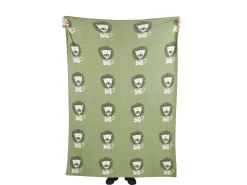 Hot Beliani Coperta RUSAMI Cotone 130 x 170 cm Verde Bianco Nero Verde