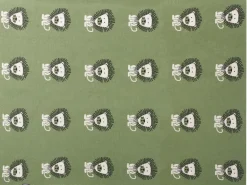 Hot Beliani Coperta RUSAMI Cotone 130 x 170 cm Verde Bianco Nero Verde