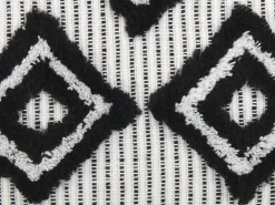 New Beliani Coperta SAATLI 130 x 150 cm Bianco Bianco Nero