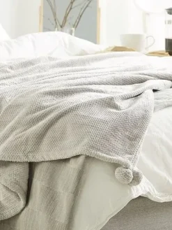 New Beliani Coperta SAITLER chiaro Grigio