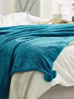 Discount Beliani Coperta SAITLER 200 x 220 cm Turchese Blu