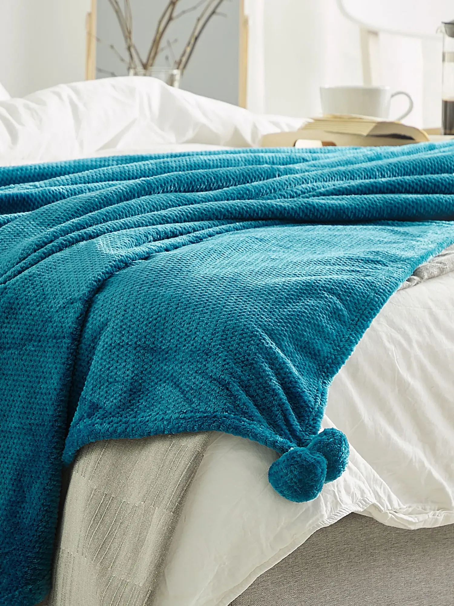 Discount Beliani Coperta SAITLER 200 x 220 cm Turchese Blu