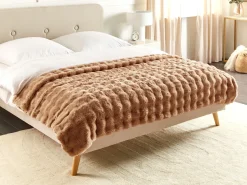 Hot Beliani Coperta SALKA Finta pelliccia 150 x 200 cm Marrone
