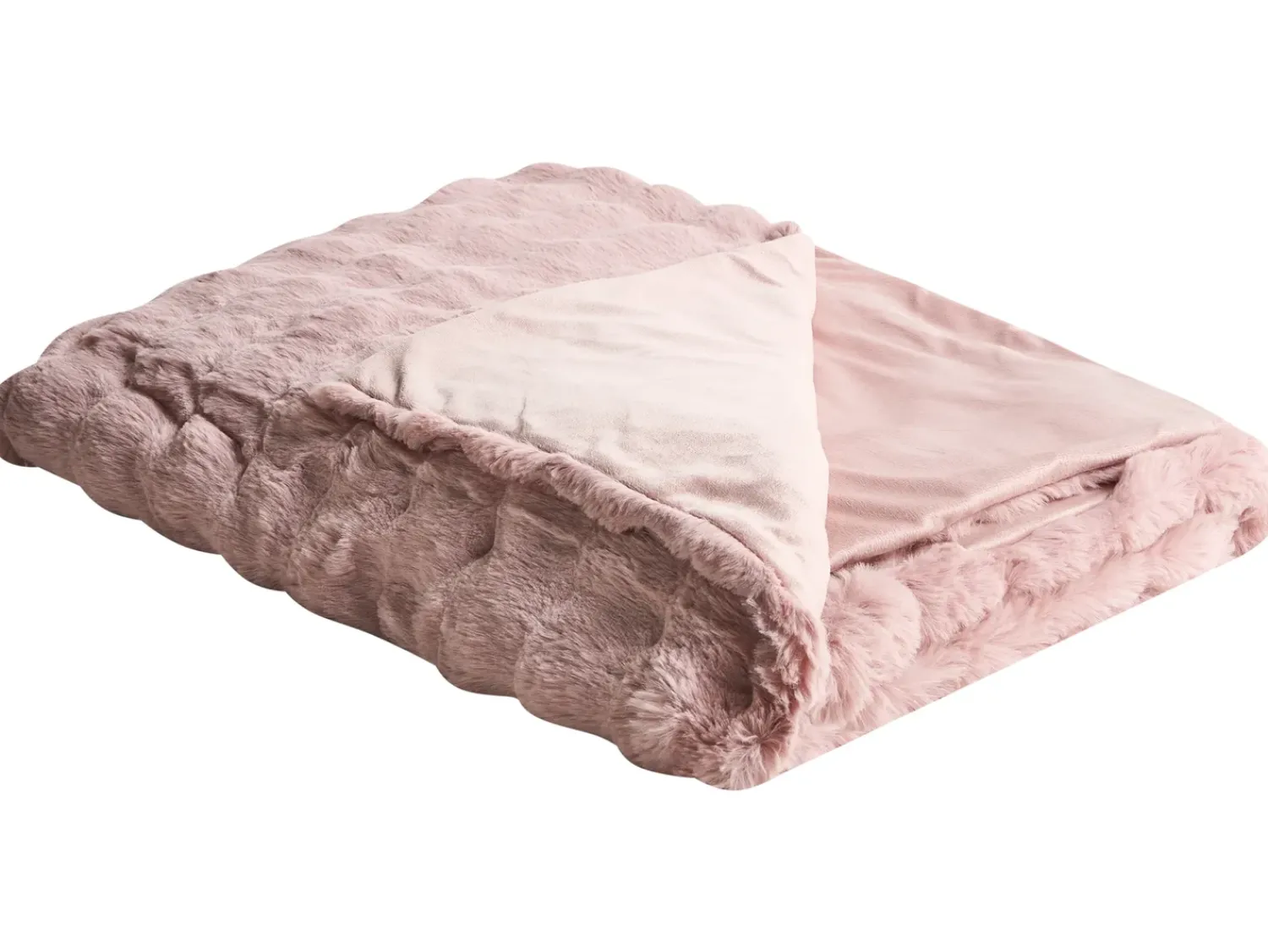 New Beliani Coperta SALKA Finta pelliccia 200 x 220 cm pastello Rosa