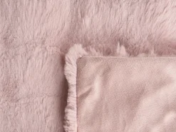 New Beliani Coperta SALKA Finta pelliccia 200 x 220 cm pastello Rosa