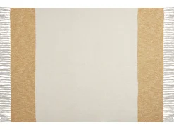 Online Beliani Coperta SALME Tessuto 130 x 170 cm Beige Beige Arancione
