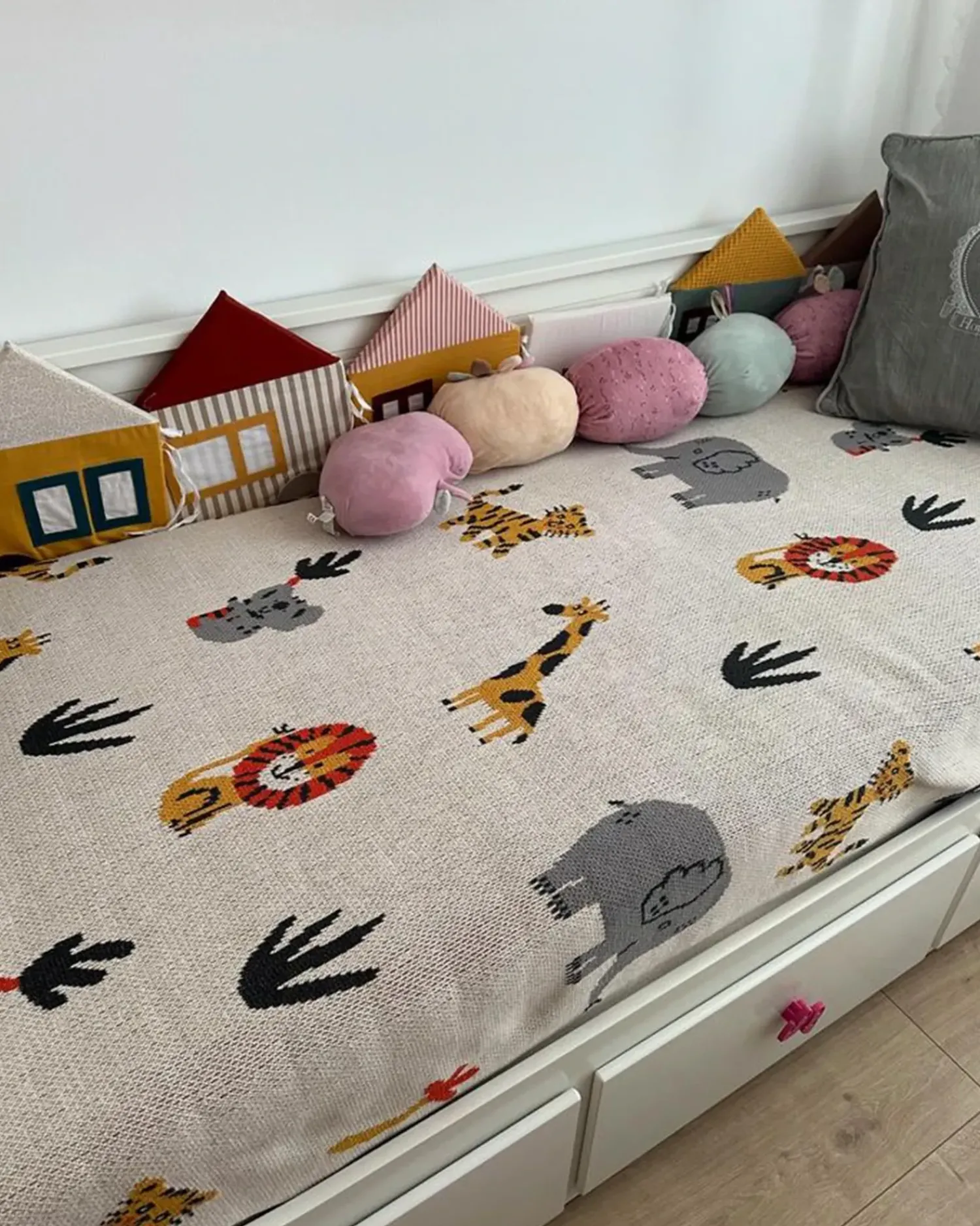 Discount Beliani Coperta SAMEO Cotone 130 x 170 cm Multicolore Beige Giallo Grigio Nero Multicolore