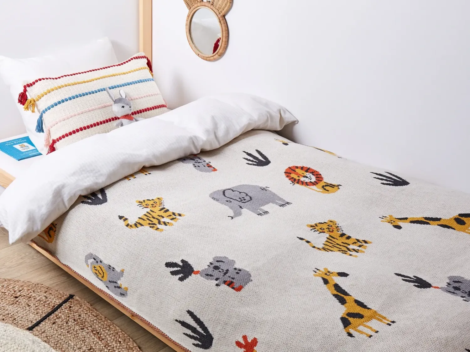 Discount Beliani Coperta SAMEO Cotone 130 x 170 cm Multicolore Beige Giallo Grigio Nero Multicolore