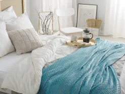 Online Beliani Coperta SAMUR Azzurro Blu