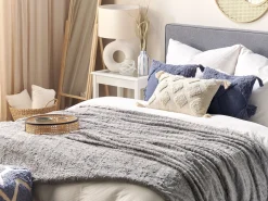 Best Beliani Coperta SARASWATI chiaro Grigio