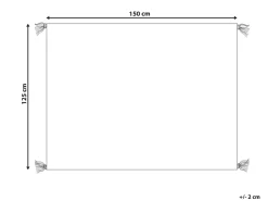 Clearance Beliani Coperta SEDIO Cotone 125 x 150 cm Bianco Bianco Nero