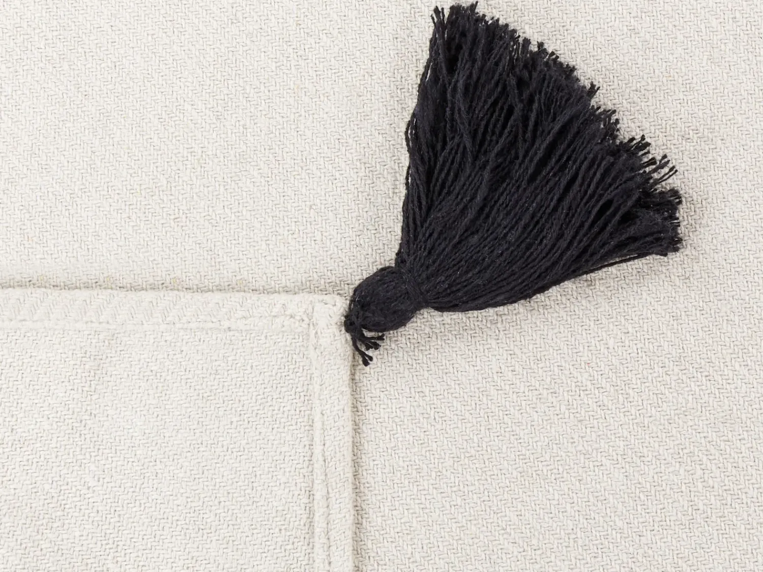Clearance Beliani Coperta SEDIO Cotone 125 x 150 cm Bianco Bianco Nero