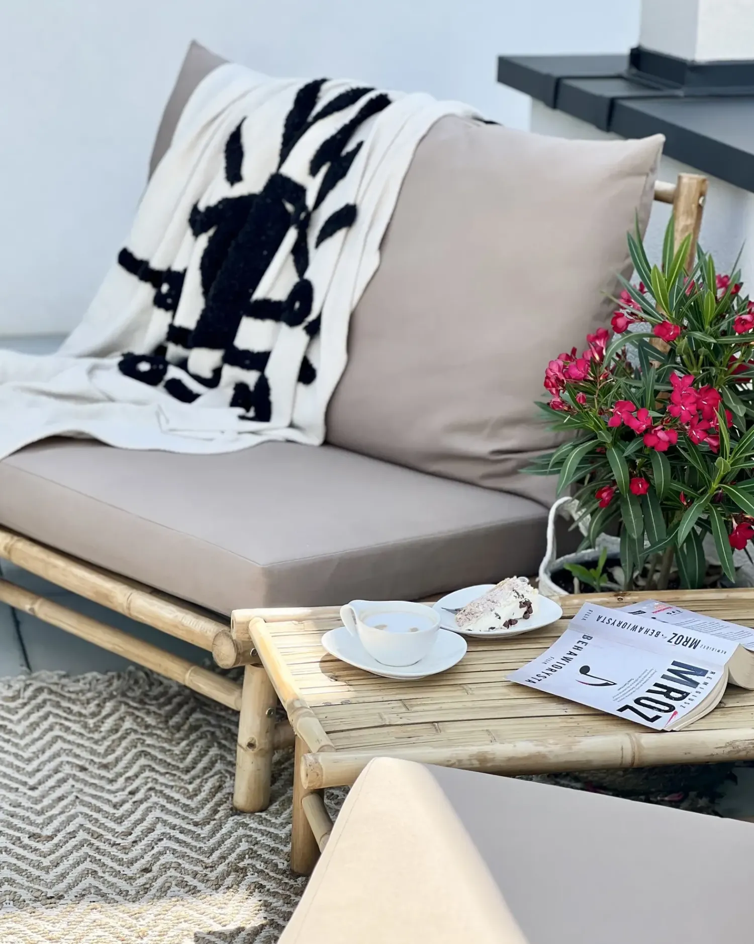 Clearance Beliani Coperta SEDIO Cotone 125 x 150 cm Bianco Bianco Nero