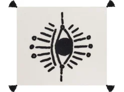 Clearance Beliani Coperta SEDIO Cotone 125 x 150 cm Bianco Bianco Nero