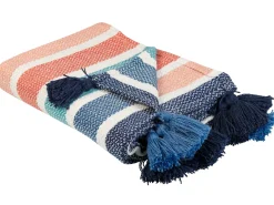 Clearance Beliani Coperta SENBUK 130 x 150 cm Multicolore Bianco Blu Rosso Multicolore