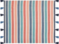 Clearance Beliani Coperta SENBUK 130 x 150 cm Multicolore Bianco Blu Rosso Multicolore