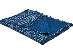Discount Beliani Coperta SHIVPURI Cotone 130 x 180 cm Blu