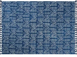 Discount Beliani Coperta SHIVPURI Cotone 130 x 180 cm Blu