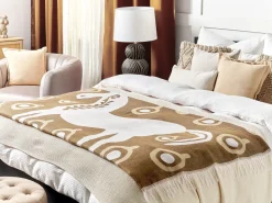 Beliani Coperta SIDDHA Tessuto 130 x 170 cm Marrone