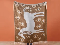 Beliani Coperta SIDDHA Tessuto 130 x 170 cm Marrone