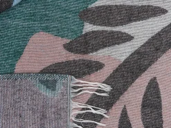 Hot Beliani Coperta SOMANI Tessuto 130 x 170 cm Multicolore Blu Rosa Verde Multicolore