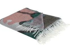 Hot Beliani Coperta SOMANI Tessuto 130 x 170 cm Multicolore Blu Rosa Verde Multicolore