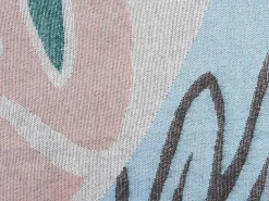 Hot Beliani Coperta SOMANI Tessuto 130 x 170 cm Multicolore Blu Rosa Verde Multicolore