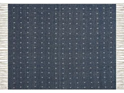 Outlet Beliani Coperta TAARI Cotone 130 x 170 cm Foglia di tè Beige Blu