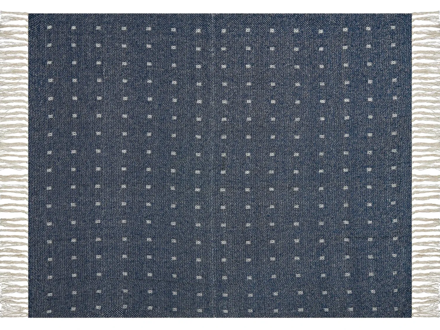 Outlet Beliani Coperta TAARI Cotone 130 x 170 cm Foglia di tè Beige Blu