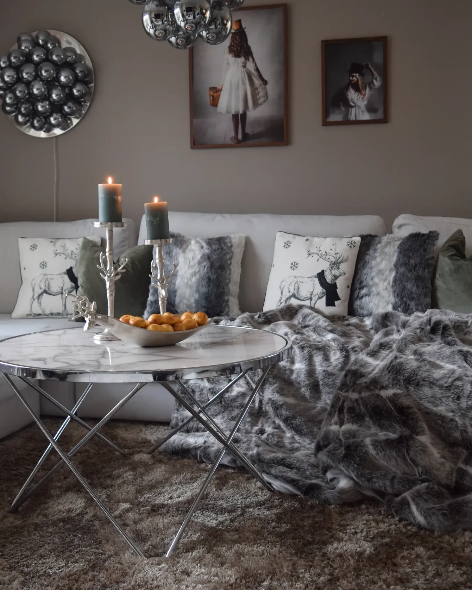 Beliani Coperta TADDART Tessuto Marrone Bianco Marrone Grigio