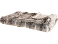 Beliani Coperta TADDART Tessuto Marrone Bianco Marrone Grigio