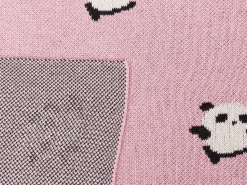 New Beliani TALOKAN Cotone 130 x 170 cm Rosa Bianco Nero Rosa