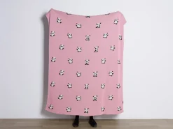 New Beliani TALOKAN Cotone 130 x 170 cm Rosa Bianco Nero Rosa