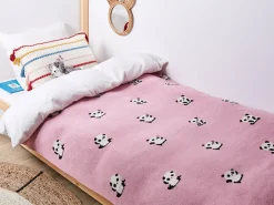 New Beliani TALOKAN Cotone 130 x 170 cm Rosa Bianco Nero Rosa