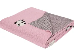 New Beliani TALOKAN Cotone 130 x 170 cm Rosa Bianco Nero Rosa
