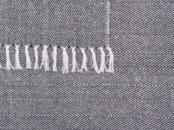 Hot Beliani Coperta TANGIER Cotone 130 x 160 cm Nero Bianco Nero