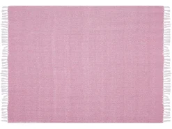 Discount Beliani Coperta TANGIER Cotone 130 x 160 cm Rosa Bianco Rosa
