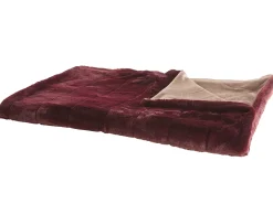 Discount Beliani Coperta TANTAN Bordeaux Beige Rosso