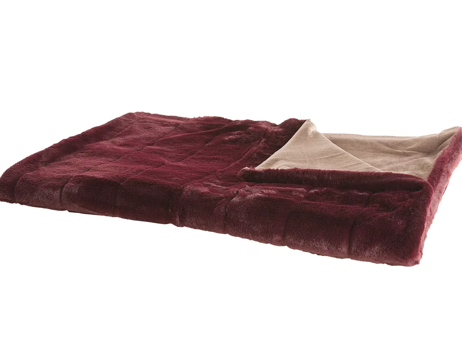 Discount Beliani Coperta TANTAN Bordeaux Beige Rosso