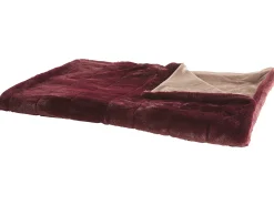 Outlet Beliani Coperta TANTAN Bordeaux Beige Rosso