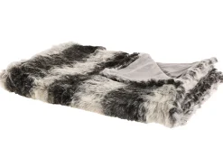 Sale Beliani Coperta TAZA Tessuto Grigio Bianco Grigio
