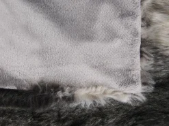 Sale Beliani Coperta TAZA Tessuto Grigio Bianco Grigio