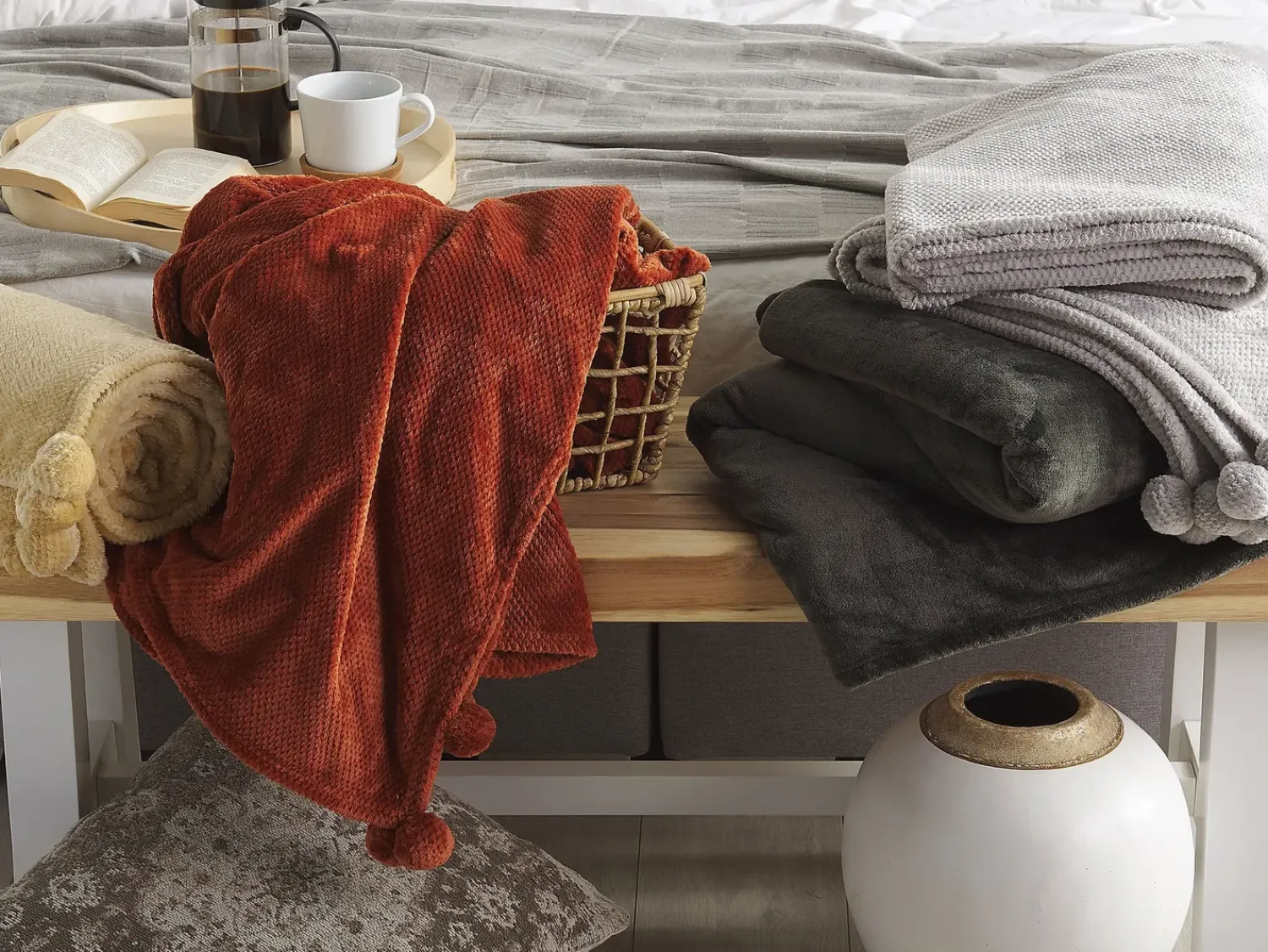 Best Beliani Coperta TERKE 200 x 220 cm scuro Grigio
