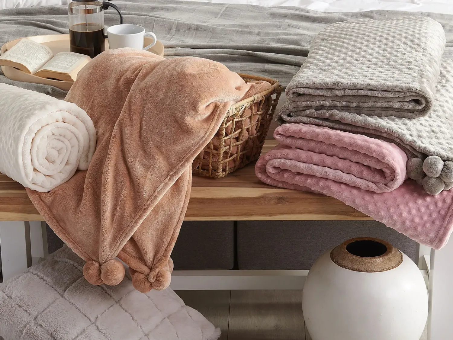 Hot Beliani Coperta TERKE 200 x 220 cm chiaro Marrone
