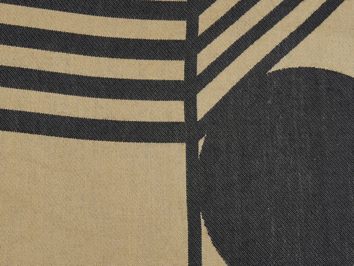 Online Beliani Coperta THAPREK Tessuto 130 x 170 cm Beige Beige Nero